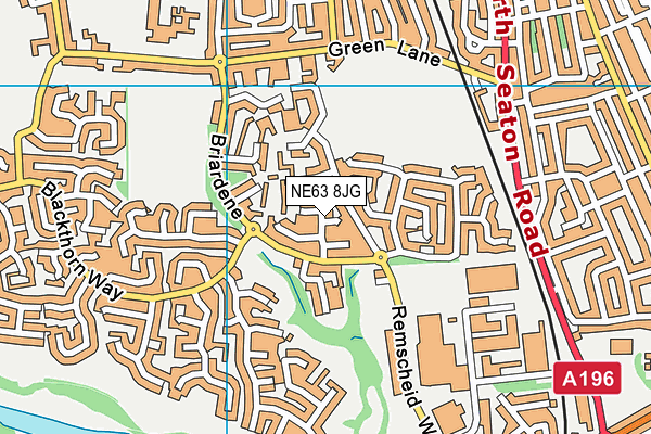 NE63 8JG map - OS VectorMap District (Ordnance Survey)