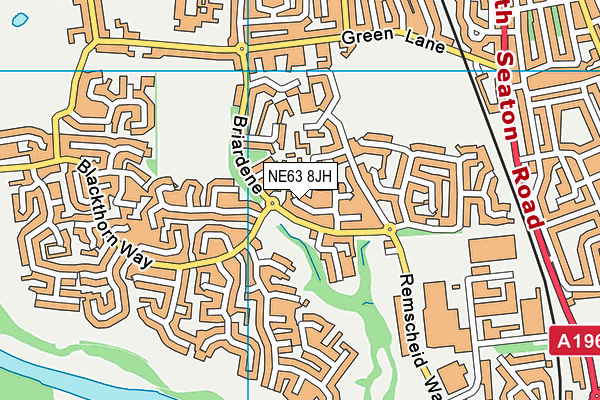 NE63 8JH map - OS VectorMap District (Ordnance Survey)