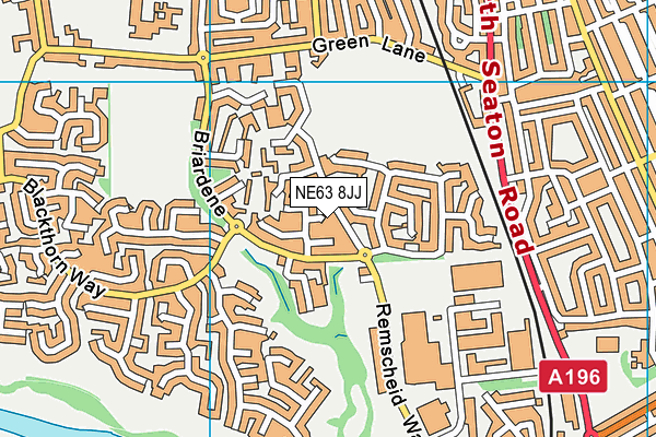 NE63 8JJ map - OS VectorMap District (Ordnance Survey)