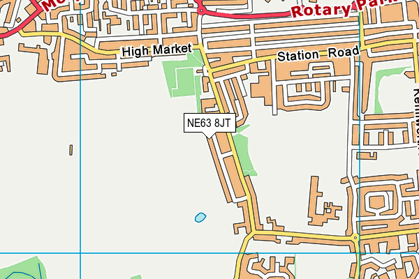 NE63 8JT map - OS VectorMap District (Ordnance Survey)