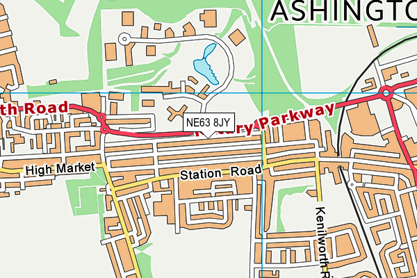 NE63 8JY map - OS VectorMap District (Ordnance Survey)