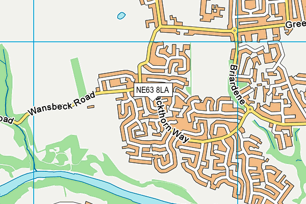 NE63 8LA map - OS VectorMap District (Ordnance Survey)