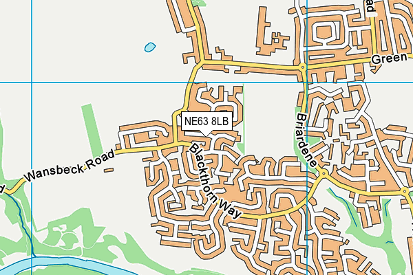 NE63 8LB map - OS VectorMap District (Ordnance Survey)