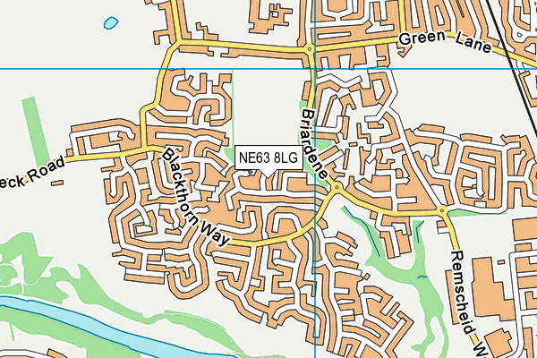 NE63 8LG map - OS VectorMap District (Ordnance Survey)