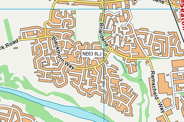 NE63 8LJ map - OS VectorMap District (Ordnance Survey)