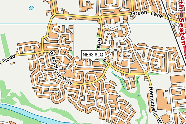 NE63 8LQ map - OS VectorMap District (Ordnance Survey)