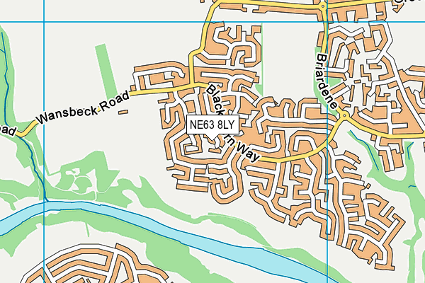 NE63 8LY map - OS VectorMap District (Ordnance Survey)