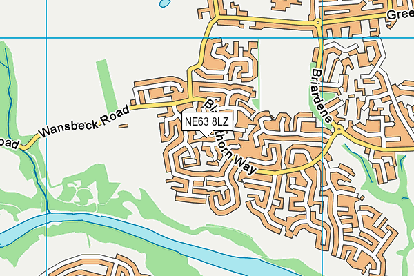 NE63 8LZ map - OS VectorMap District (Ordnance Survey)