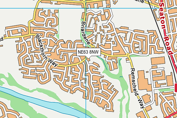 NE63 8NW map - OS VectorMap District (Ordnance Survey)