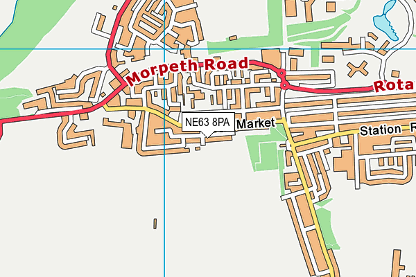 NE63 8PA map - OS VectorMap District (Ordnance Survey)