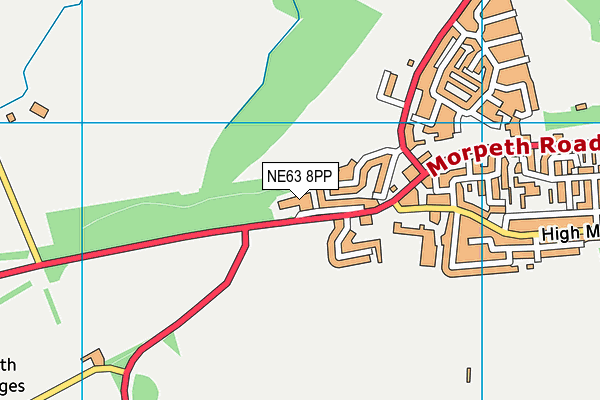 NE63 8PP map - OS VectorMap District (Ordnance Survey)