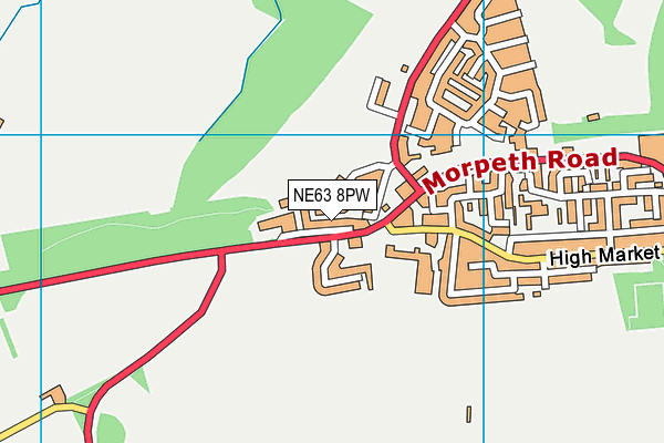 NE63 8PW map - OS VectorMap District (Ordnance Survey)
