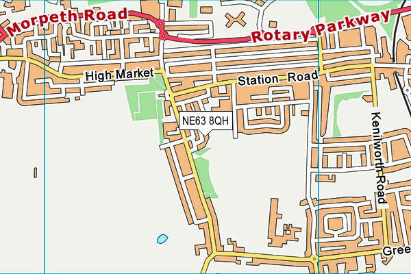 NE63 8QH map - OS VectorMap District (Ordnance Survey)