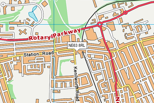 NE63 8RL map - OS VectorMap District (Ordnance Survey)