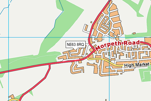 NE63 8RQ map - OS VectorMap District (Ordnance Survey)