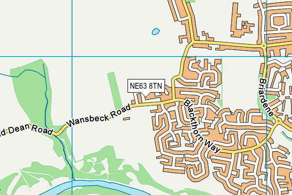 NE63 8TN map - OS VectorMap District (Ordnance Survey)