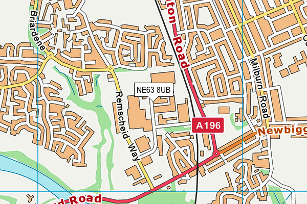 NE63 8UB map - OS VectorMap District (Ordnance Survey)