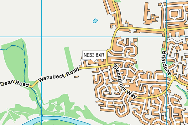 NE63 8XR map - OS VectorMap District (Ordnance Survey)