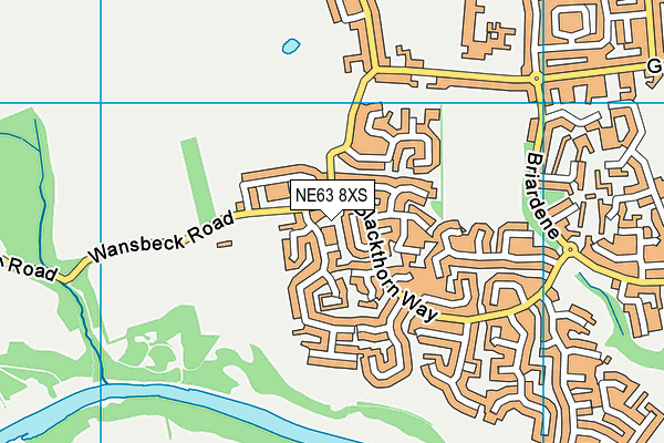 NE63 8XS map - OS VectorMap District (Ordnance Survey)