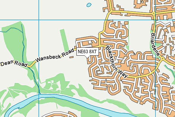 NE63 8XT map - OS VectorMap District (Ordnance Survey)