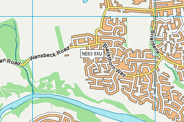 NE63 8XU map - OS VectorMap District (Ordnance Survey)
