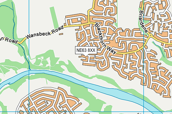 NE63 8XX map - OS VectorMap District (Ordnance Survey)