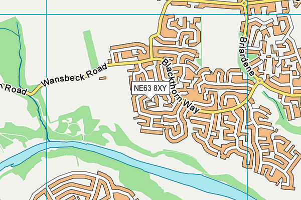 NE63 8XY map - OS VectorMap District (Ordnance Survey)