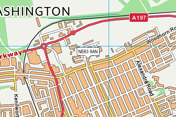 NE63 9AN map - OS VectorMap District (Ordnance Survey)