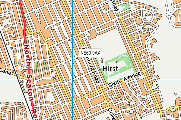 NE63 9AX map - OS VectorMap District (Ordnance Survey)