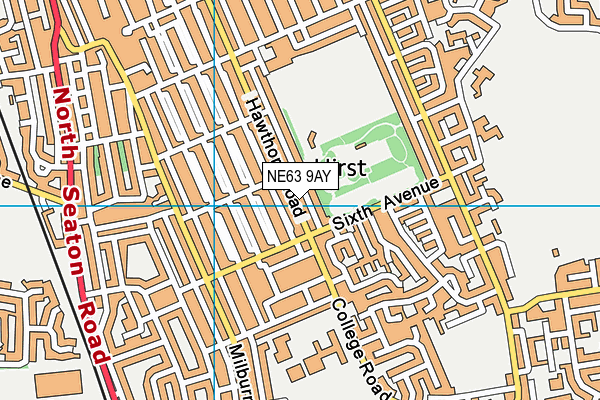 NE63 9AY map - OS VectorMap District (Ordnance Survey)