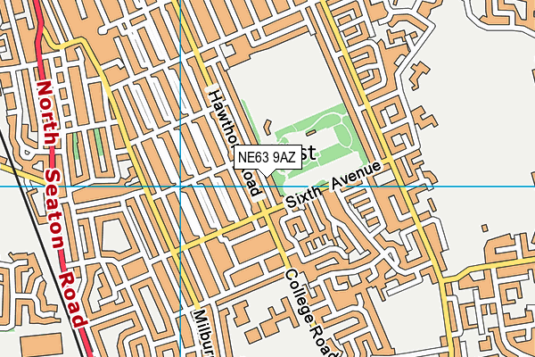 NE63 9AZ map - OS VectorMap District (Ordnance Survey)