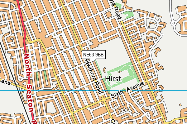 Hirst Park map (NE63 9BB) - OS VectorMap District (Ordnance Survey)