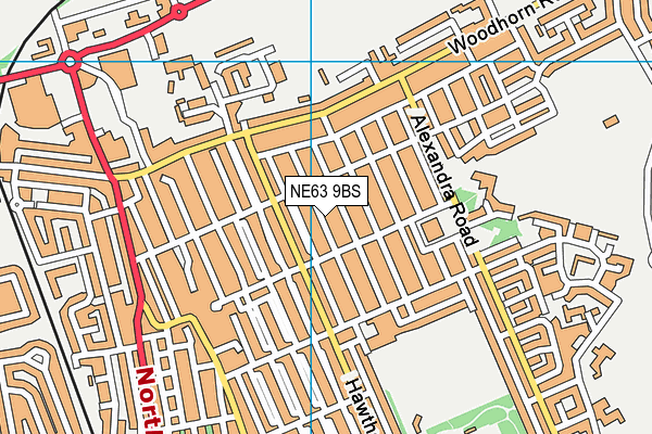 NE63 9BS map - OS VectorMap District (Ordnance Survey)