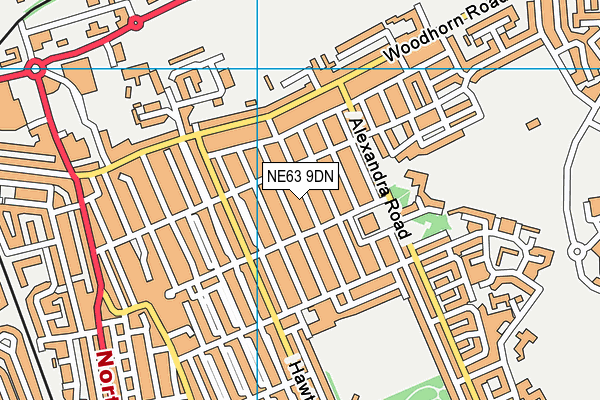 NE63 9DN map - OS VectorMap District (Ordnance Survey)