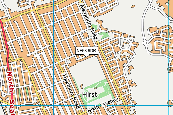 NE63 9DR map - OS VectorMap District (Ordnance Survey)