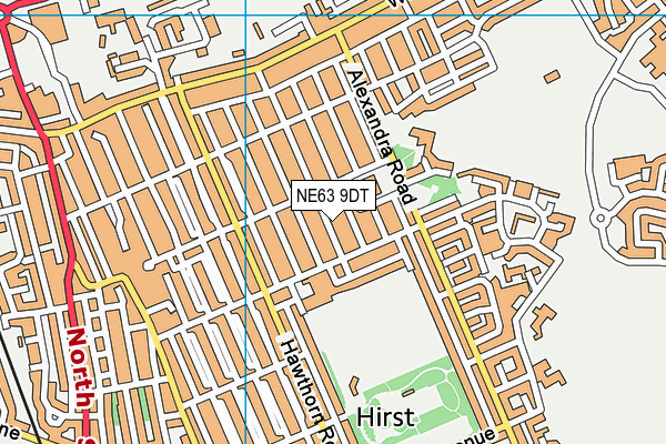 NE63 9DT map - OS VectorMap District (Ordnance Survey)