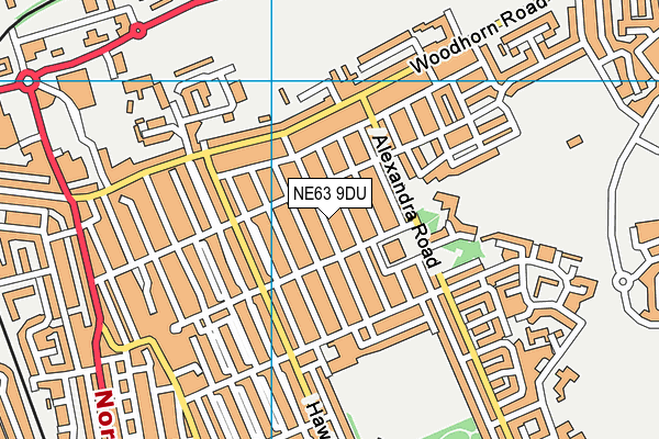 NE63 9DU map - OS VectorMap District (Ordnance Survey)