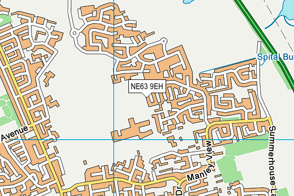 NE63 9EH map - OS VectorMap District (Ordnance Survey)