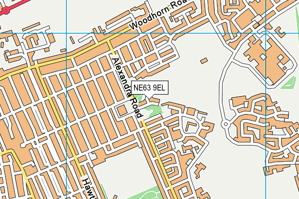 NE63 9EL map - OS VectorMap District (Ordnance Survey)