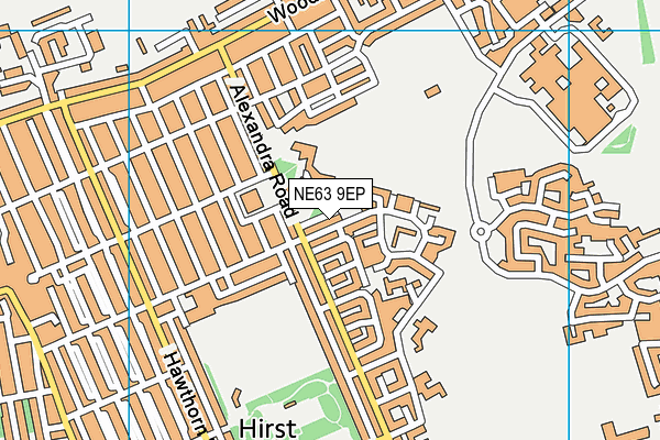 NE63 9EP map - OS VectorMap District (Ordnance Survey)