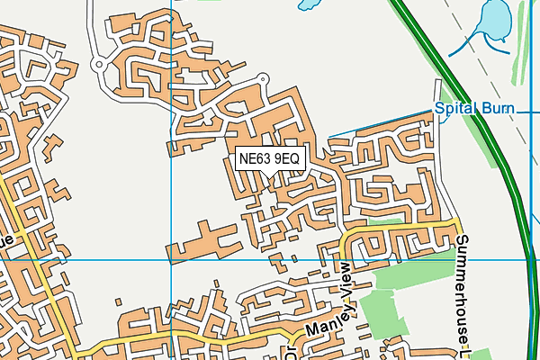 NE63 9EQ map - OS VectorMap District (Ordnance Survey)