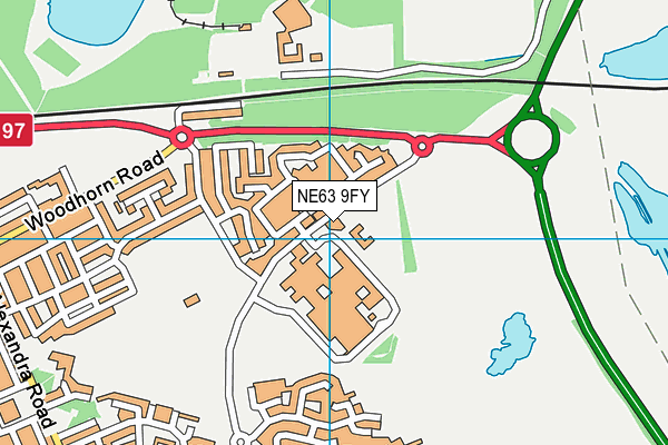 NE63 9FY map - OS VectorMap District (Ordnance Survey)