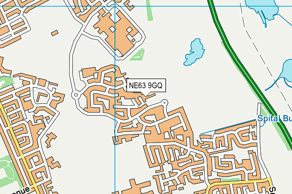 NE63 9GQ map - OS VectorMap District (Ordnance Survey)