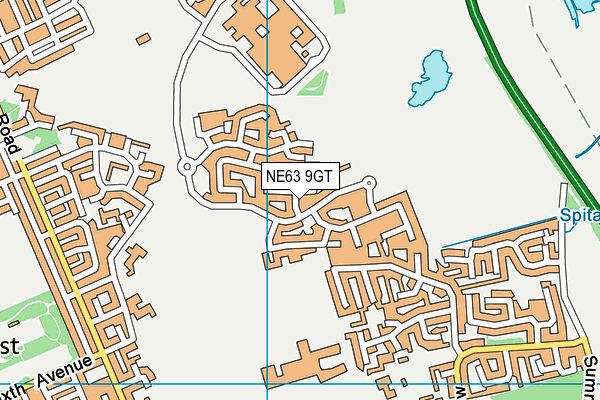 NE63 9GT map - OS VectorMap District (Ordnance Survey)