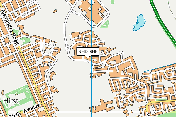 NE63 9HF map - OS VectorMap District (Ordnance Survey)