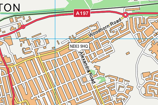 NE63 9HQ map - OS VectorMap District (Ordnance Survey)