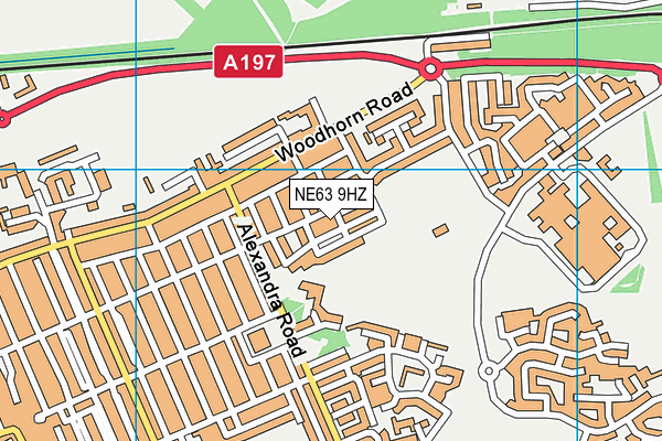 NE63 9HZ map - OS VectorMap District (Ordnance Survey)