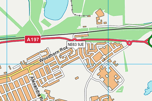 NE63 9JE map - OS VectorMap District (Ordnance Survey)