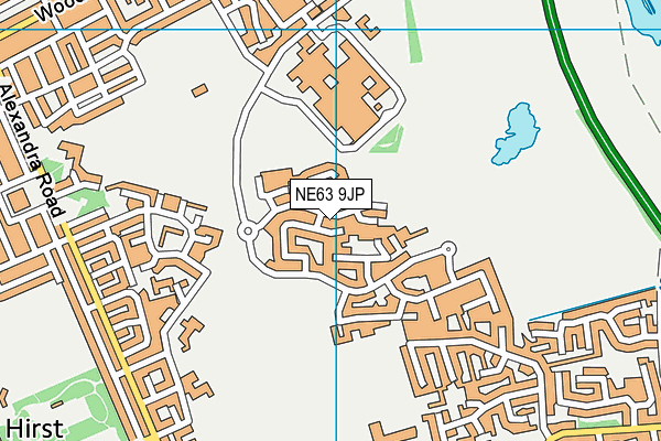 NE63 9JP map - OS VectorMap District (Ordnance Survey)