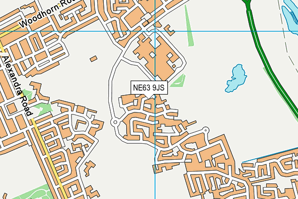 NE63 9JS map - OS VectorMap District (Ordnance Survey)